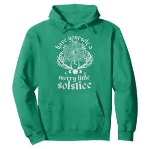 Yule Pagan Hoodie Have Yourself A Merry Little Solstice Vintage Pentagram TS11 Irish Green Print Your Wear