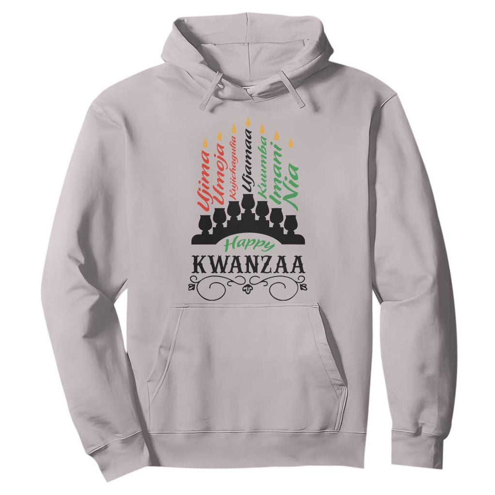 Happy Kwanzaa The 7 Principles African Nguzo Saba Kinara Candles Hoodie TS11 Ice Gray Print Your Wear