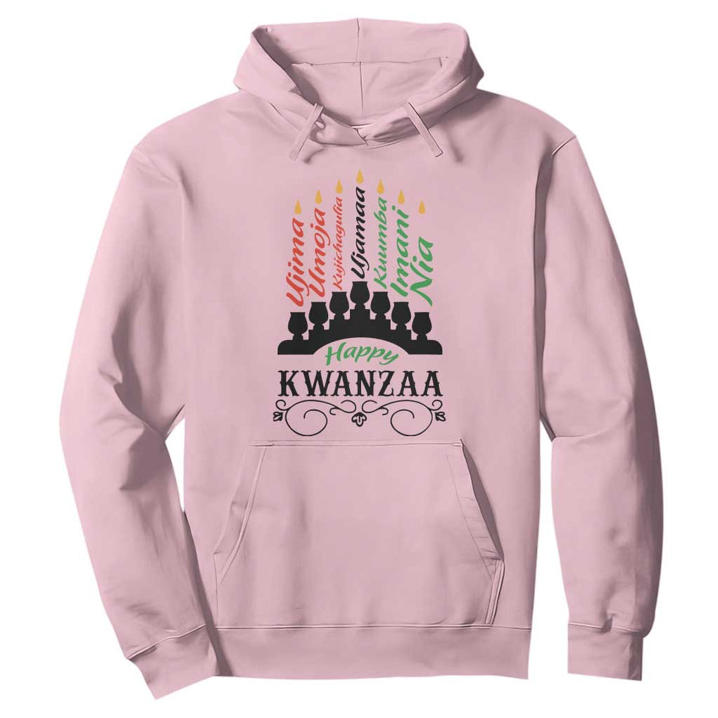 Happy Kwanzaa The 7 Principles African Nguzo Saba Kinara Candles Hoodie TS11 Light Pink Print Your Wear