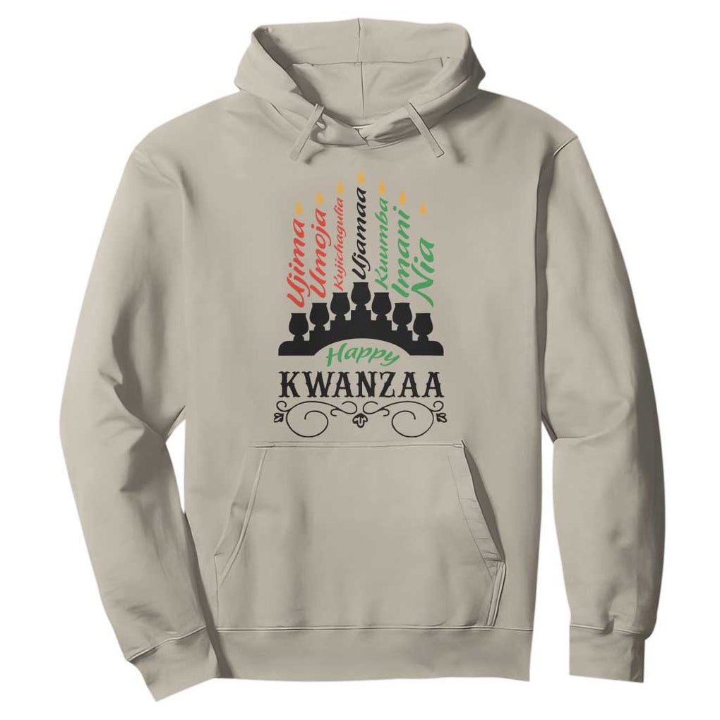 Happy Kwanzaa The 7 Principles African Nguzo Saba Kinara Candles Hoodie TS11 Sand Print Your Wear