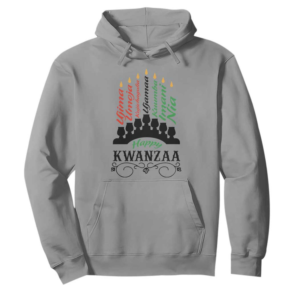 Happy Kwanzaa The 7 Principles African Nguzo Saba Kinara Candles Hoodie TS11 Sport Gray Print Your Wear