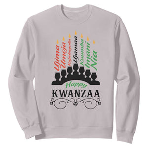 Happy Kwanzaa The 7 Principles African Nguzo Saba Kinara Candles Sweatshirt TS11 Ice Gray Print Your Wear