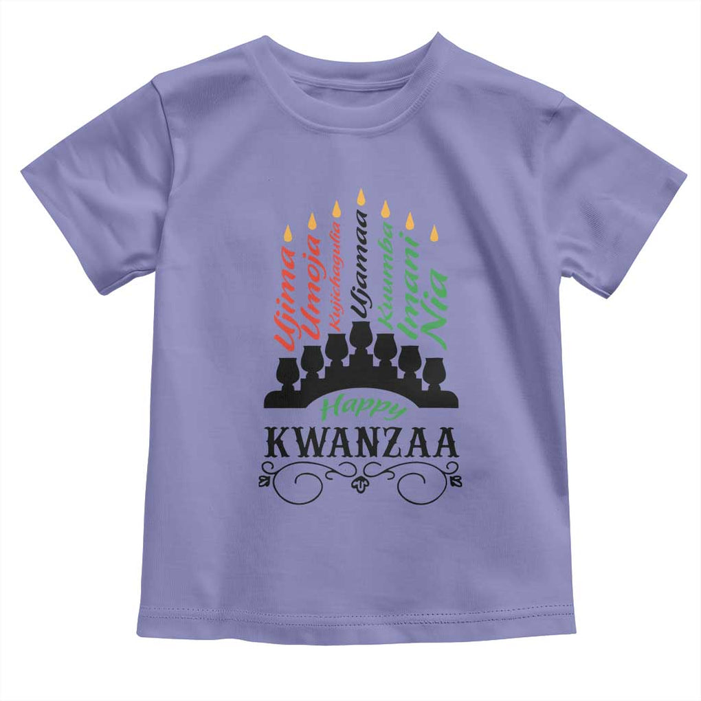 Happy Kwanzaa The 7 Principles African Nguzo Saba Kinara Candles Toddler T Shirt TS11 Violet Print Your Wear