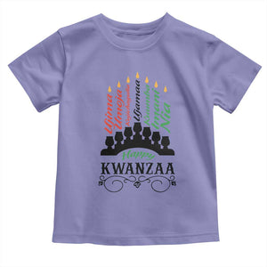 Happy Kwanzaa The 7 Principles African Nguzo Saba Kinara Candles Toddler T Shirt TS11 Violet Print Your Wear