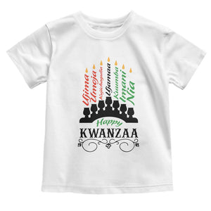 Happy Kwanzaa The 7 Principles African Nguzo Saba Kinara Candles Toddler T Shirt TS11 White Print Your Wear