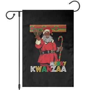 Funny Merry Kwanzaa Christmas Garden Flag African American Black Santa Kinara Candles TS11 Black Print Your Wear