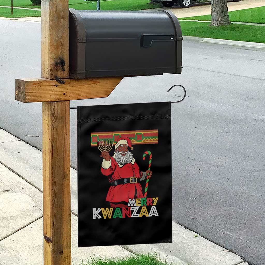 Funny Merry Kwanzaa Christmas Garden Flag African American Black Santa Kinara Candles TS11 Print Your Wear