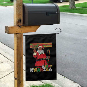 Funny Merry Kwanzaa Christmas Garden Flag African American Black Santa Kinara Candles TS11 Print Your Wear