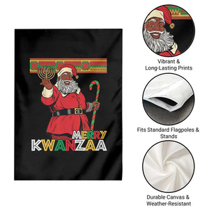 Funny Merry Kwanzaa Christmas Garden Flag African American Black Santa Kinara Candles TS11 Print Your Wear