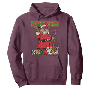 Funny Merry Kwanzaa Christmas Hoodie African American Black Santa Kinara Candles TS11 Maroon Print Your Wear
