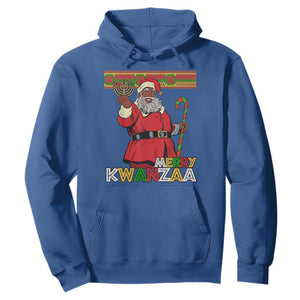 Funny Merry Kwanzaa Christmas Hoodie African American Black Santa Kinara Candles TS11 Royal Blue Print Your Wear