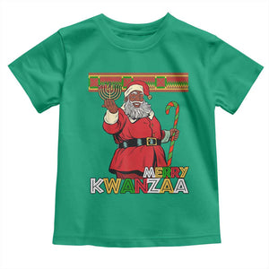 Funny Merry Kwanzaa Christmas Toddler T Shirt African American Black Santa Kinara Candles TS11 Irish Green Print Your Wear