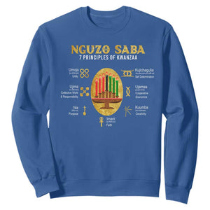 Nguzo Saba Symbols The 7 Principles Of Kwanzaa Kinara Candles Sweatshirt TS11 Royal Blue Print Your Wear