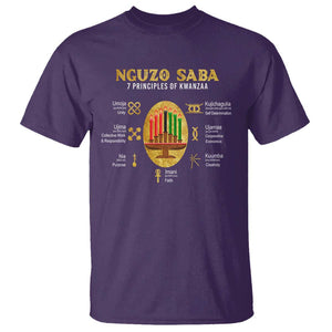 Nguzo Saba Symbols The 7 Principles Of Kwanzaa Kinara Candles T Shirt TS11 Purple Print Your Wear