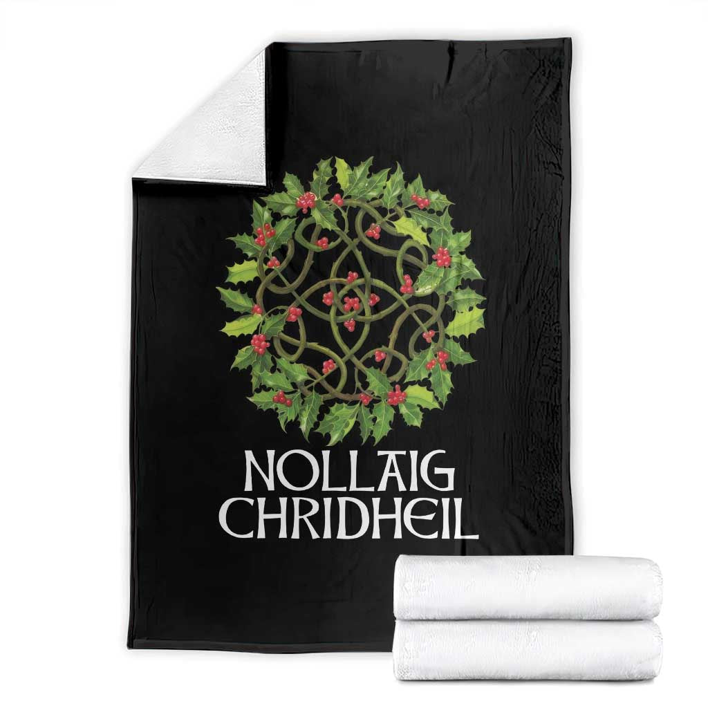 Scottish Merry Christmas Throw Blanket Nollaig Chridhel Celtic Xmas Mistletoe TS11 Black Print Your Wear