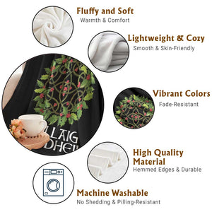 Scottish Merry Christmas Throw Blanket Nollaig Chridhel Celtic Xmas Mistletoe TS11 Print Your Wear