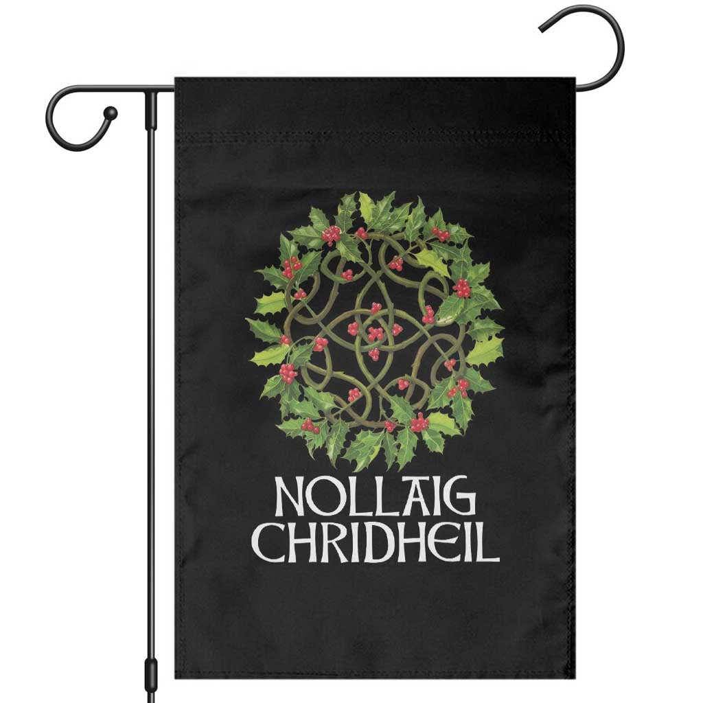 Scottish Merry Christmas Garden Flag Nollaig Chridhel Celtic Xmas Mistletoe TS11 Black Print Your Wear