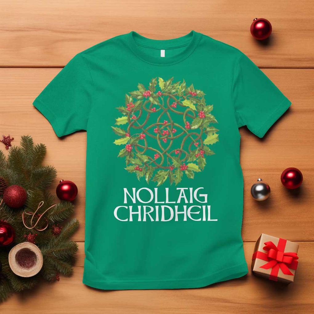 Scottish Merry Christmas T Shirt Nollaig Chridhel Celtic Xmas Mistletoe TS11 Irish Green Print Your Wear