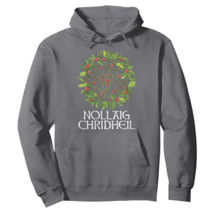 Scottish Merry Christmas Hoodie Nollaig Chridhel Celtic Xmas Mistletoe TS11 Charcoal Print Your Wear