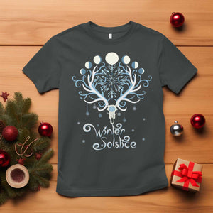 Winter Solstice Yule Pagan Christmas Reindeer T Shirt TS11 Dark Heather Print Your Wear