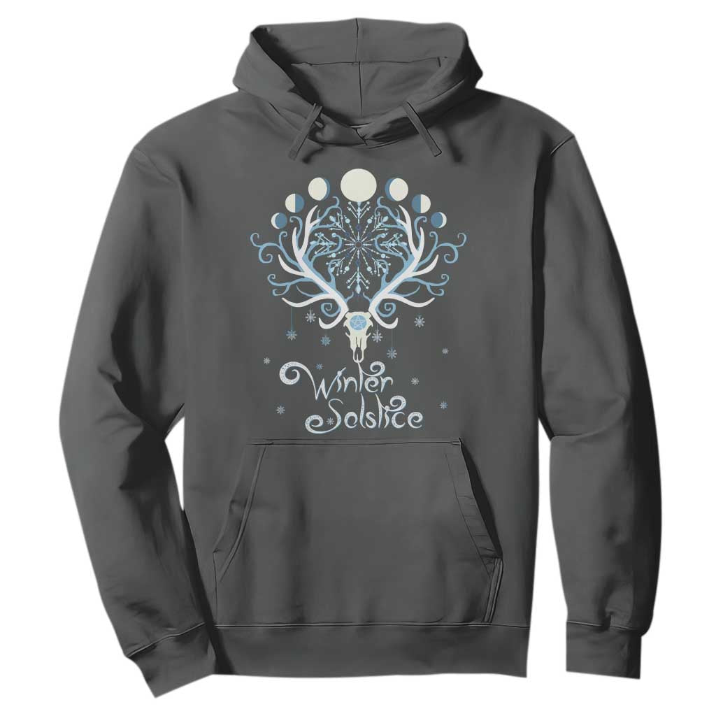 Winter Solstice Yule Pagan Christmas Reindeer Hoodie TS11 Dark Heather Print Your Wear