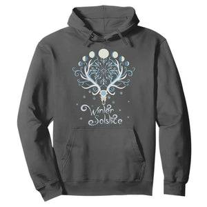 Winter Solstice Yule Pagan Christmas Reindeer Hoodie TS11 Dark Heather Print Your Wear