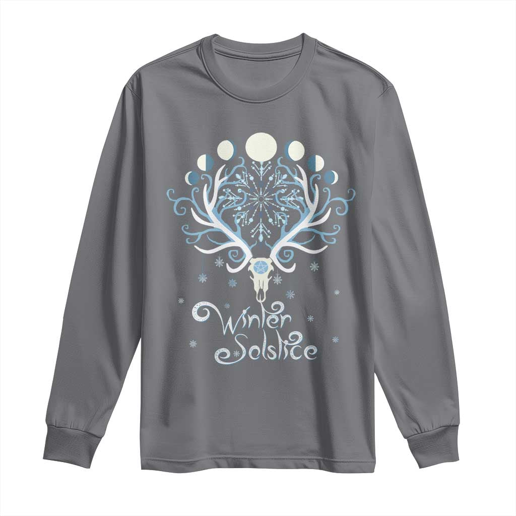 Winter Solstice Yule Pagan Christmas Reindeer Long Sleeve Shirt TS11 Charcoal Print Your Wear
