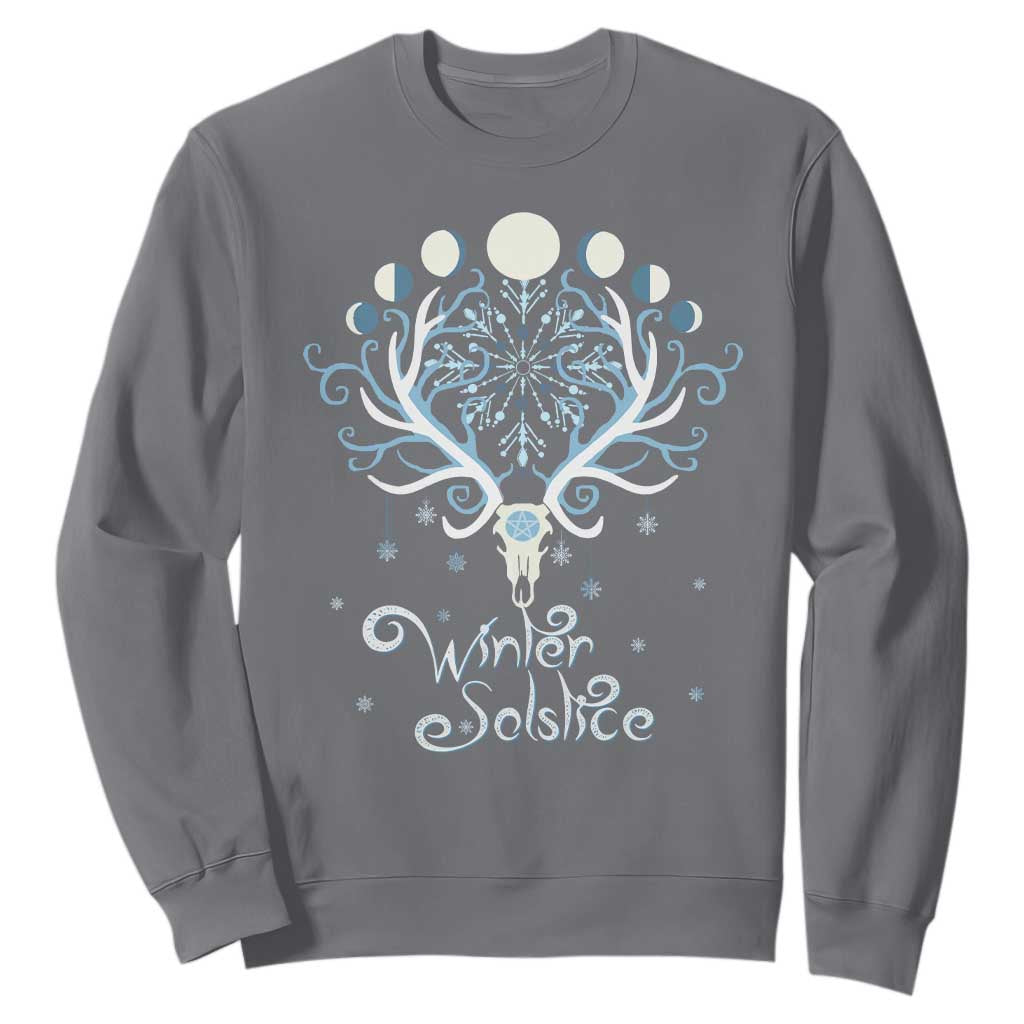 Winter Solstice Yule Pagan Christmas Reindeer Sweatshirt TS11 Charcoal Print Your Wear