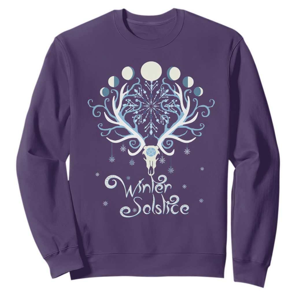Winter Solstice Yule Pagan Christmas Reindeer Sweatshirt TS11 Purple Print Your Wear