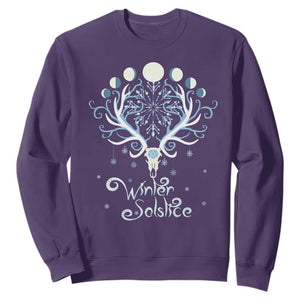 Winter Solstice Yule Pagan Christmas Reindeer Sweatshirt TS11 Purple Print Your Wear