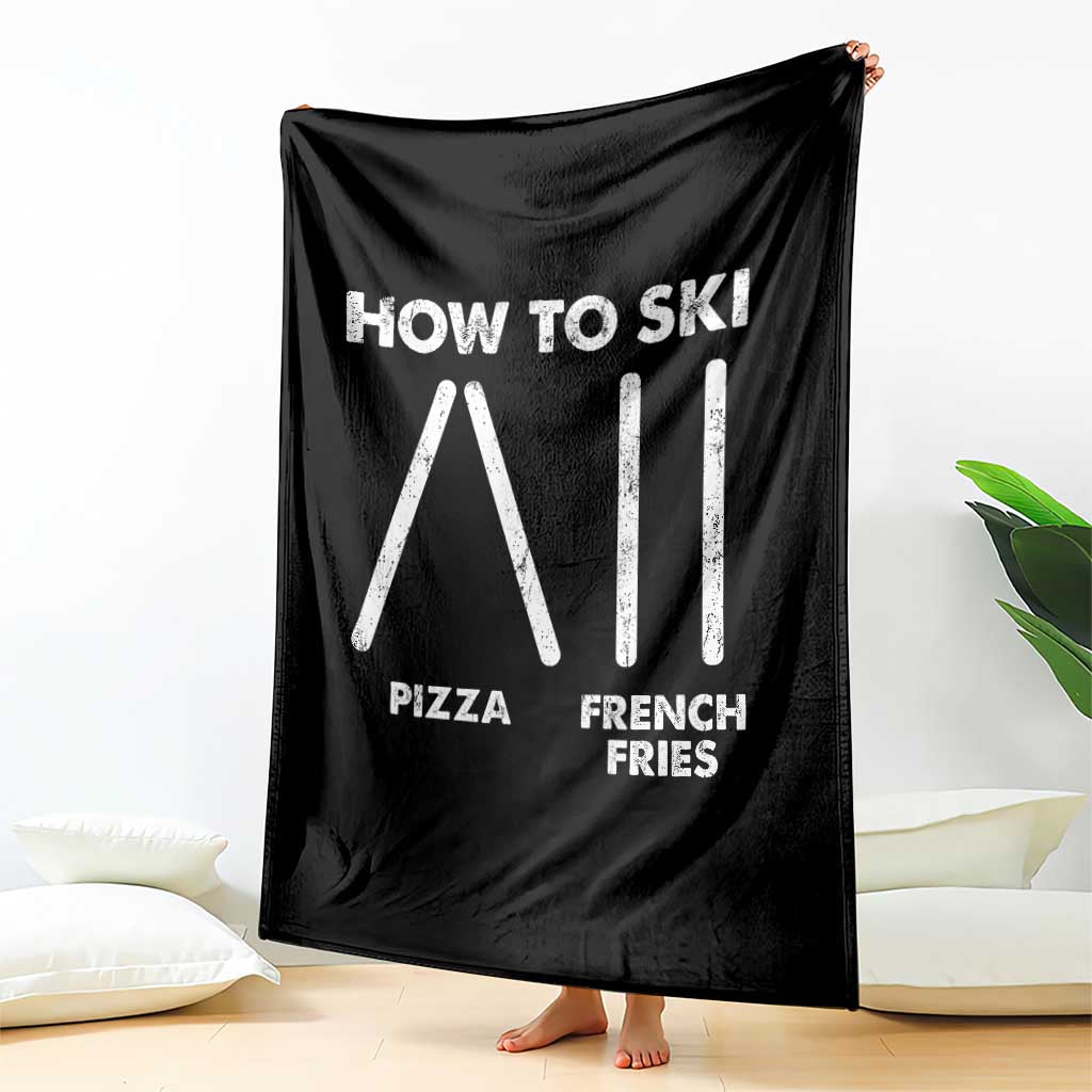 Funny Skiing Instructor Throw Blanket How To Ski Food Lover Winter Sport TS11 Print Your Wear
