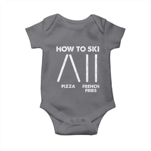 Funny Skiing Instructor Baby Onesie How To Ski Food Lover Winter Sport TS11 Charcoal Print Your Wear