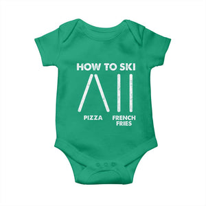 Funny Skiing Instructor Baby Onesie How To Ski Food Lover Winter Sport TS11 Irish Green Print Your Wear