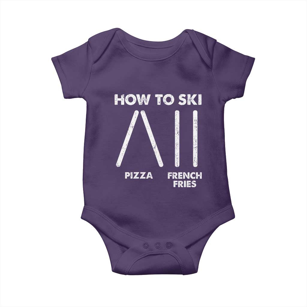 Funny Skiing Instructor Baby Onesie How To Ski Food Lover Winter Sport TS11 Purple Print Your Wear