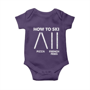 Funny Skiing Instructor Baby Onesie How To Ski Food Lover Winter Sport TS11 Purple Print Your Wear