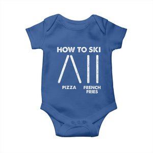 Funny Skiing Instructor Baby Onesie How To Ski Food Lover Winter Sport TS11 Royal Blue Print Your Wear