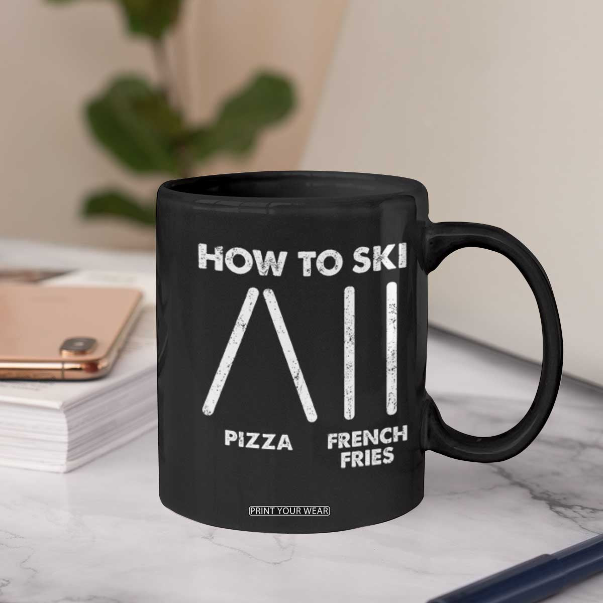 Funny Skiing Instructor Coffee Mug How To Ski Food Lover Winter Sport TS11 Print Your Wear