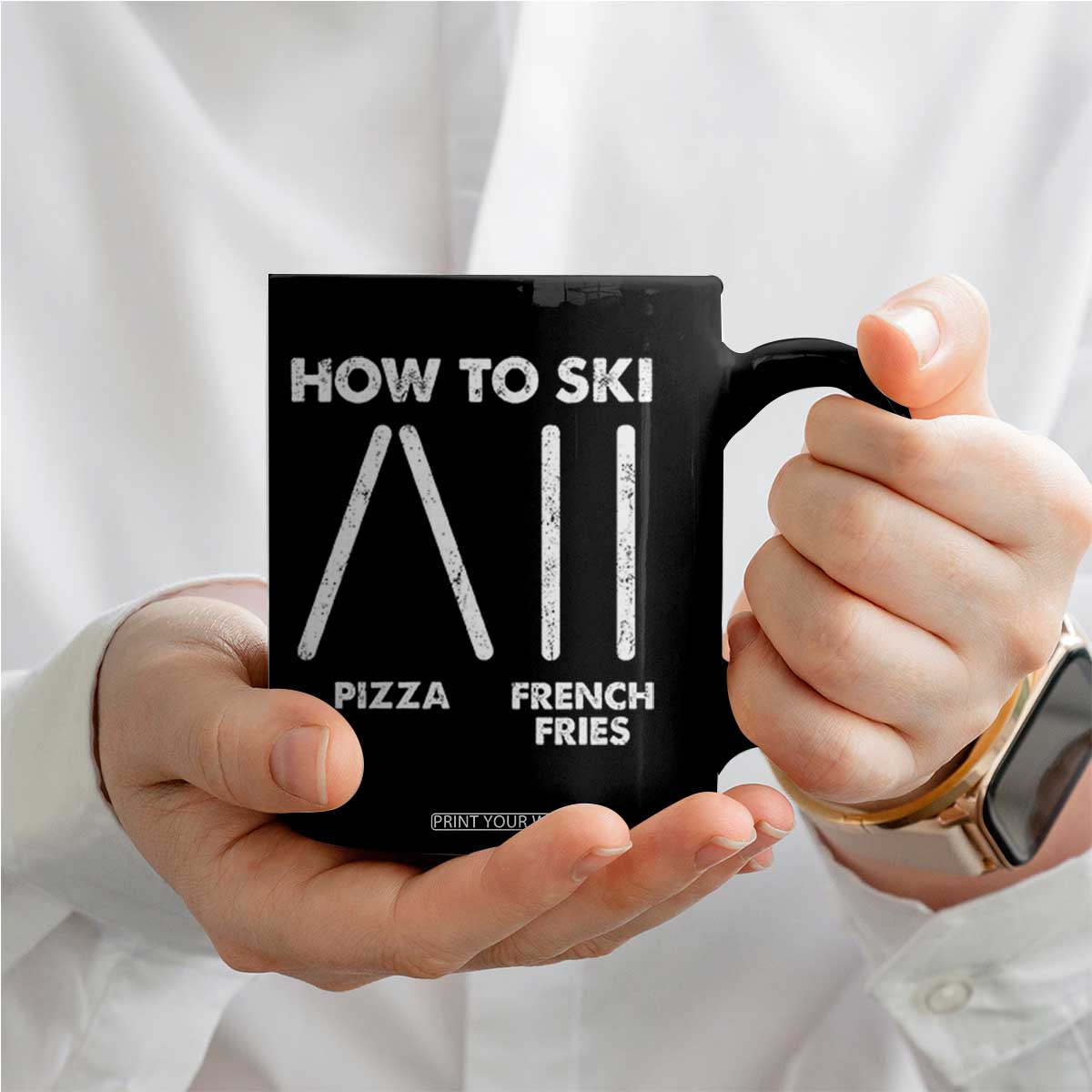 Funny Skiing Instructor Coffee Mug How To Ski Food Lover Winter Sport TS11 Print Your Wear
