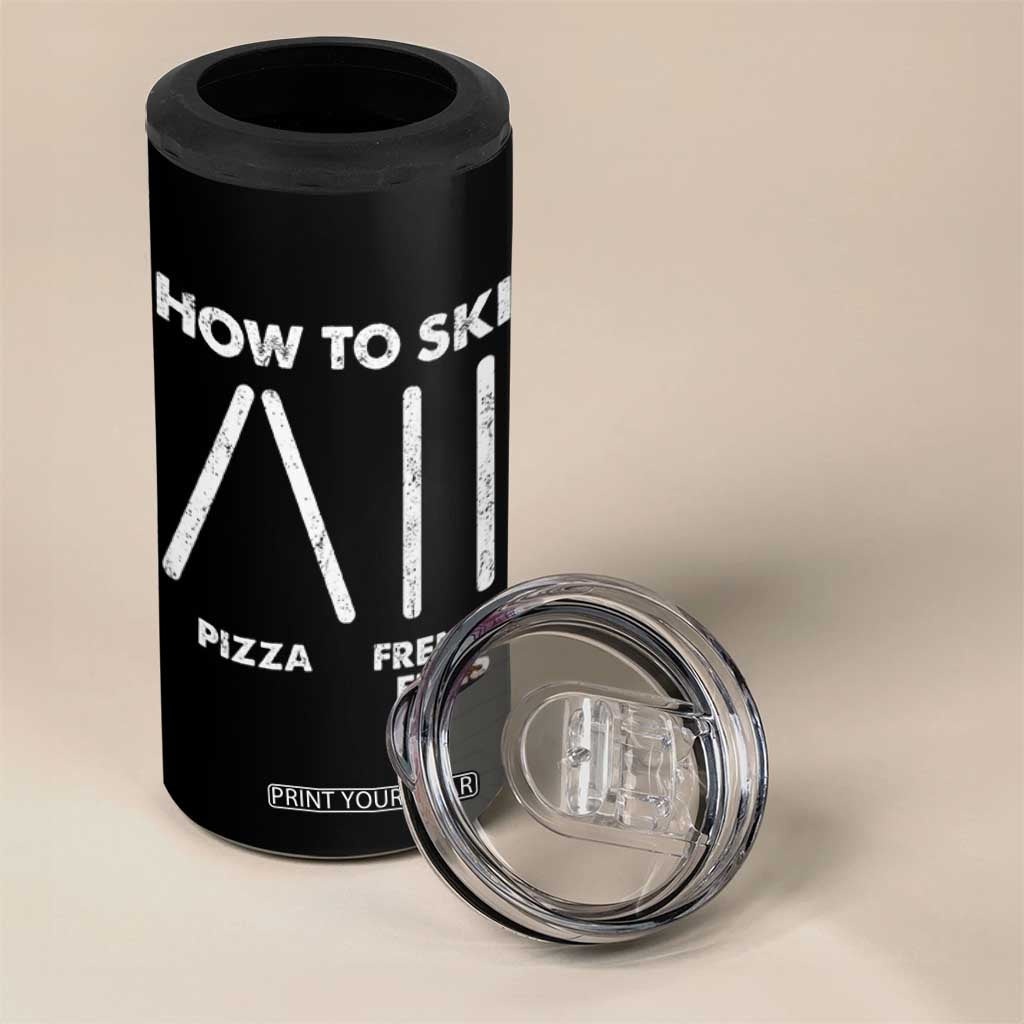 Funny Skiing Instructor 4 in 1 Can Cooler Tumbler How To Ski Food Lover Winter Sport TS11 Print Your Wear