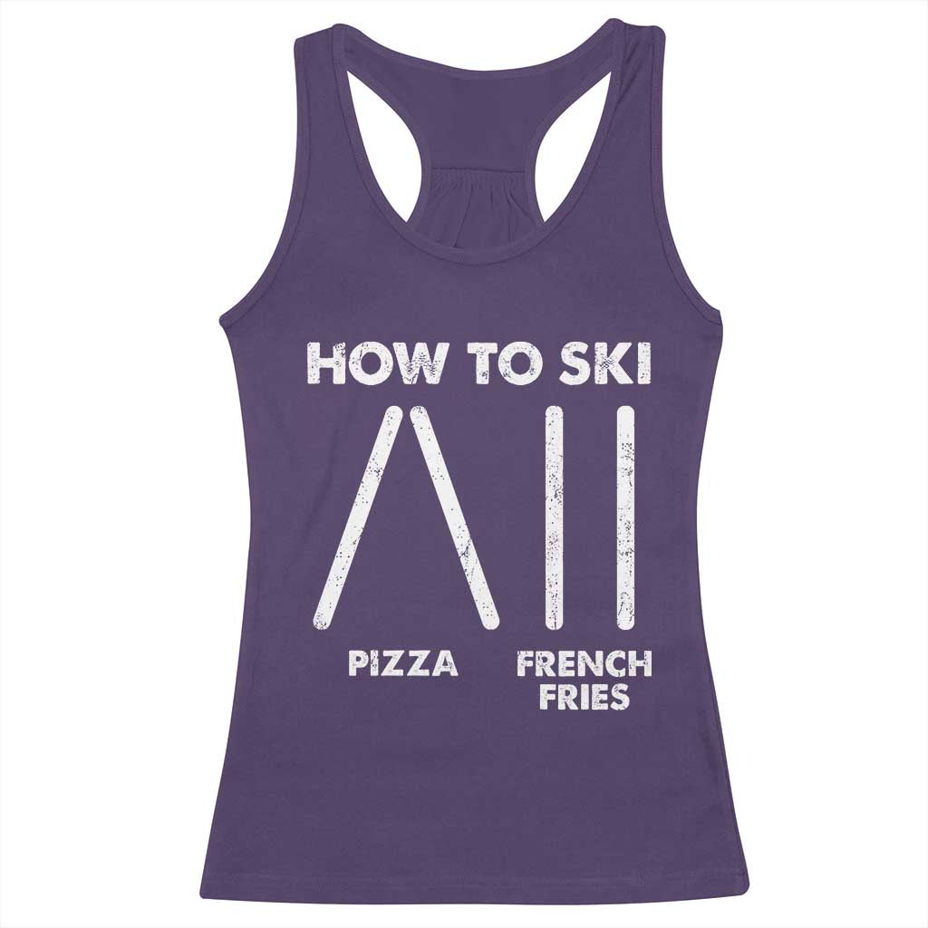 Funny Skiing Instructor Racerback Tank Top How To Ski Food Lover Winter Sport TS11 Purple Print Your Wear