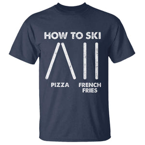 Funny Skiing Instructor T Shirt How To Ski Food Lover Winter Sport TS11 Navy Print Your Wear