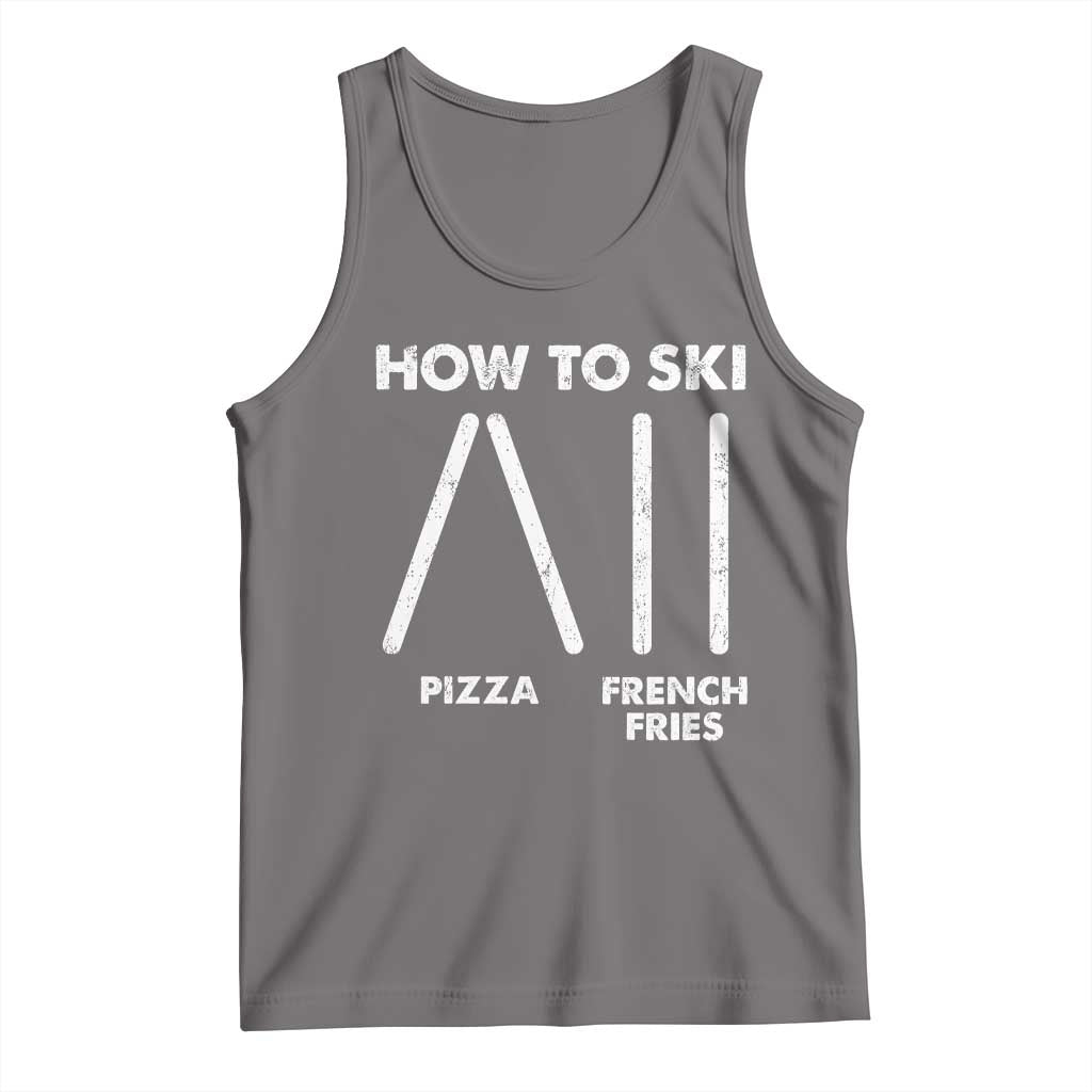 Funny Skiing Instructor Tank Top How To Ski Food Lover Winter Sport TS11 Deep Heather Print Your Wear