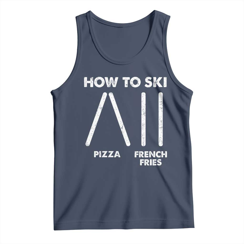 Funny Skiing Instructor Tank Top How To Ski Food Lover Winter Sport TS11 Navy Print Your Wear