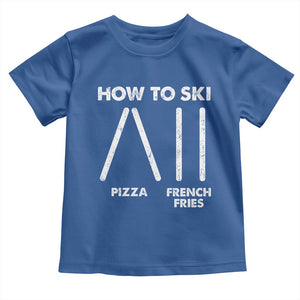 Funny Skiing Instructor Toddler T Shirt How To Ski Food Lover Winter Sport TS11 Royal Blue Print Your Wear