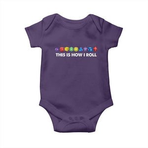 Funny Role Playing Tabletop Dice Baby Onesie This Is How I Roll TS11 Purple Print Your Wear