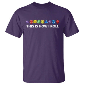 Funny Role Playing Tabletop Dice T Shirt This Is How I Roll TS11 Purple Print Your Wear
