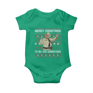 Merry Christmas To All You Sumbitches Baby Onesie Funny Smokey Xmas Movie The Bandit TS11 Irish Green Print Your Wear