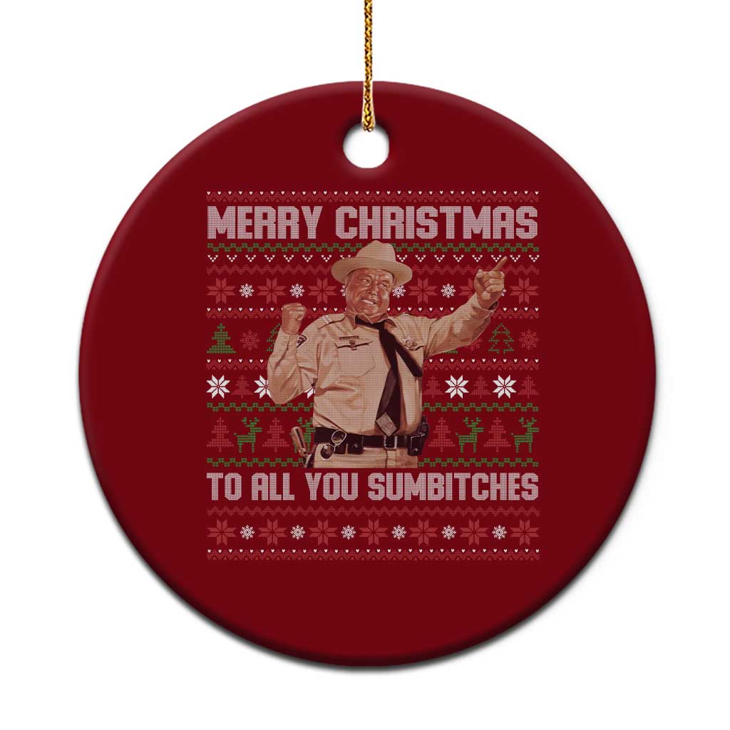 Merry Christmas To All You Sumbitches Ceramic Ornament Funny Smokey Xmas Movie The Bandit TS11 1pc Red Print Your Wear