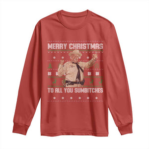 Merry Christmas To All You Sumbitches Long Sleeve Shirt Funny Smokey Xmas Movie The Bandit TS11 Red Print Your Wear