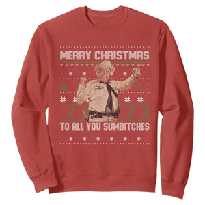 Merry Christmas To All You Sumbitches Sweatshirt Funny Smokey Xmas Movie The Bandit TS11 Red Print Your Wear
